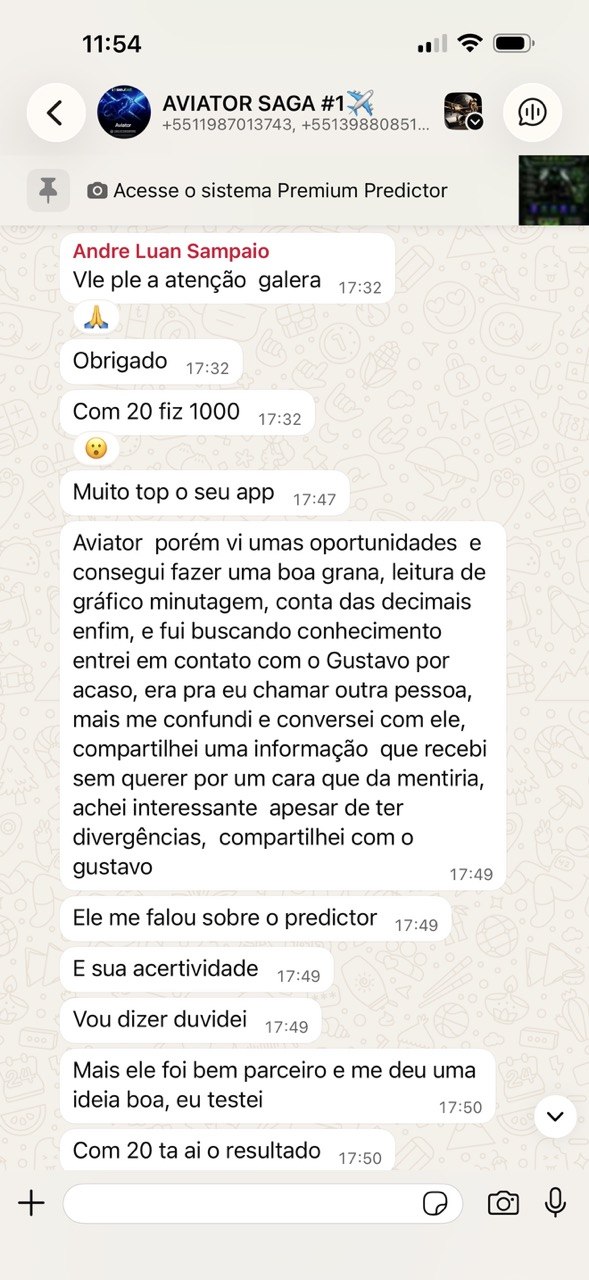 Depoimento de membro da comunidade SAGA